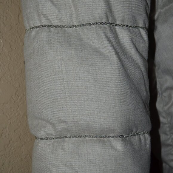 NWT $2099 Sz 42 S Peserico Beige Down Filled Monil Chain Detail Jacket Coat - Picture 7 of 10